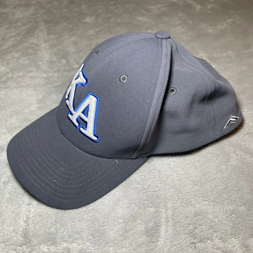 Pacific Headwear Hat Mens L-XL Grey 498F Performance KA Embroidered Fitted Cap